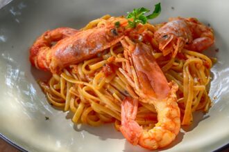 Linguine con gamberi